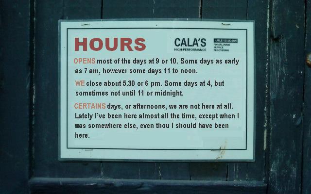 Open hours Sign